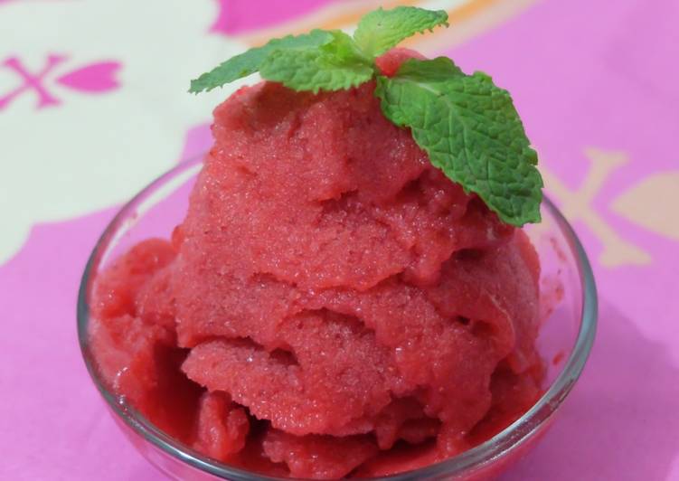 10. Strawberry Sorbet / Sorbet Strawberry 3 Bahan