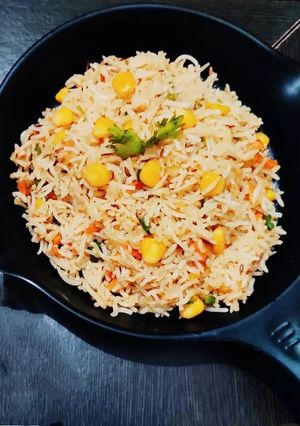 A picture of Sweet corn Biryani.