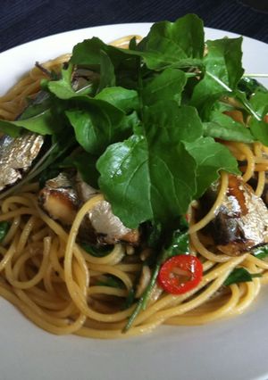 A picture of Sardines & Rocket Spaghetti.