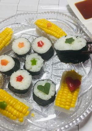Una foto de Japanese Sushi vegano  Variado!