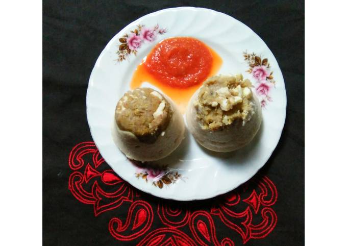 Stuffed Urad Dal Pot Dhokla Recipe