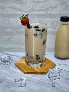 Foto resep Roasted Milk Tea With Grass Jelly