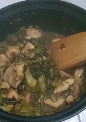 Foto resep Oseng Sawi Asin Ayam