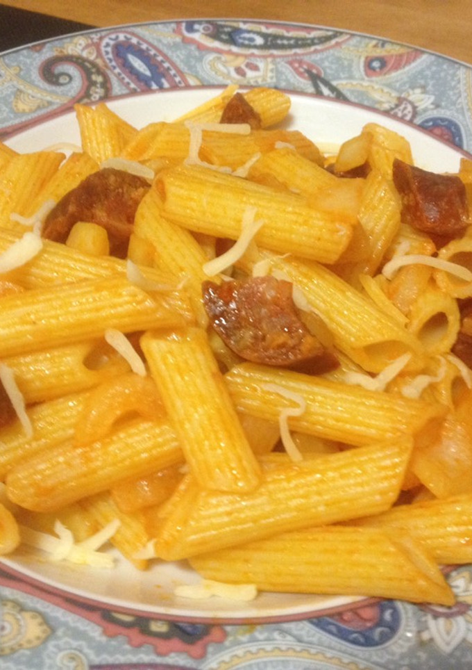 Una foto de Macarrones con chorizo
