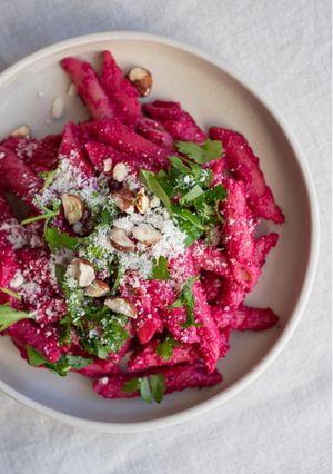 Une photo de Beetroot Pasta