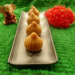 Mawa badam modak A picture of Mawa badam modak.