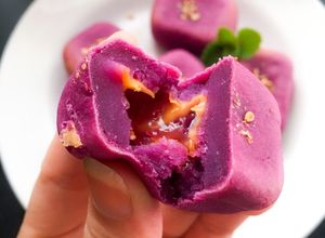 Hình của món Bánh khoai lang tím phô mai.