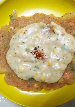 ટોમેટો પેન કેક‌ વિથ અલફેડો સોસ (Tomato Pancake with Alfredo sauce Recipe In Gujarati) રેસીપી મુખ્ય ફોટો