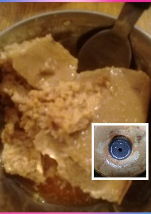 Una foto de Flan de leche en polvo y café