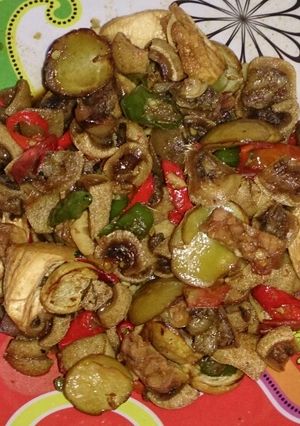 Foto resep Tumis kikil kambing jengkol, tempe, ayam