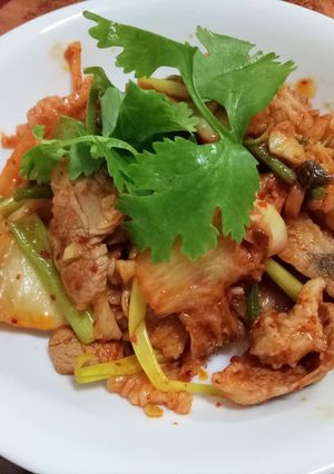 韓式泡菜炒肉片 的食譜成品照片