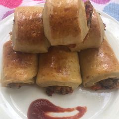 A picture of Baked fish roll.