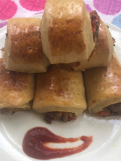 A picture of Baked fish roll.