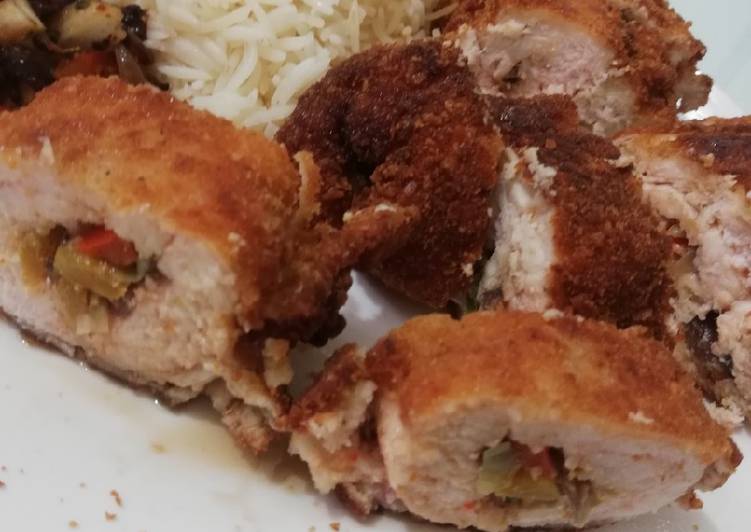 دجاج مقرمش محشي crispy chicken fajita