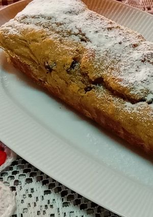 Una foto de Budín navideño tipo pan con pasas y mezcla de harinas (integral + maní +0000)