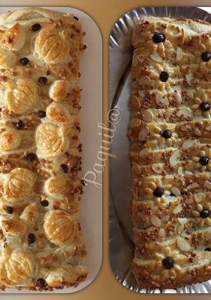 Una foto de Duo de trenzas: Trenza de mermelada de calabaza 🎃 con chocolate y trenza de chocolate negro 😋