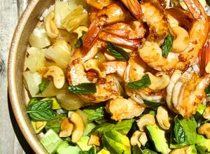 Une photo de Salade fraîcheur crevettes ananas 🍍