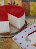 Yakult Mousse Cake with Cherry Jelly Topping