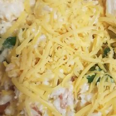 A picture of Cauliflower Cheese Bake with Bacon bits, 😀.