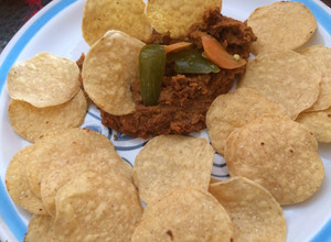 Una foto de Frijoles refritos con chorizo