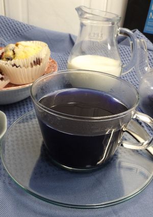 Una foto de Té de Butterfly pea, flor de guisante de mariposa