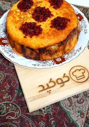 عکسی از دستور تهچین گوشت و بادمجان🥮🍆🍖