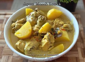 Gambar Ayam Masak Lemak Kuning Daun Limau Purut