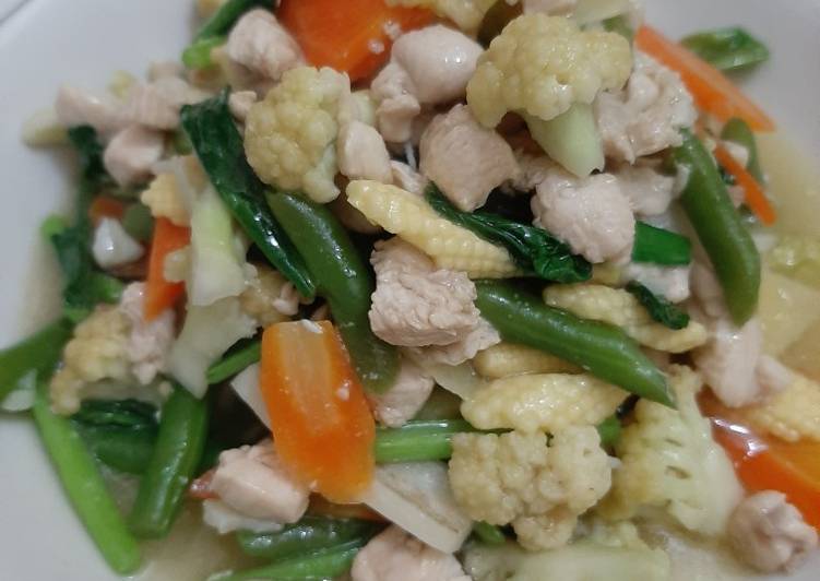 Resep Capcay ayam kuah Lezat