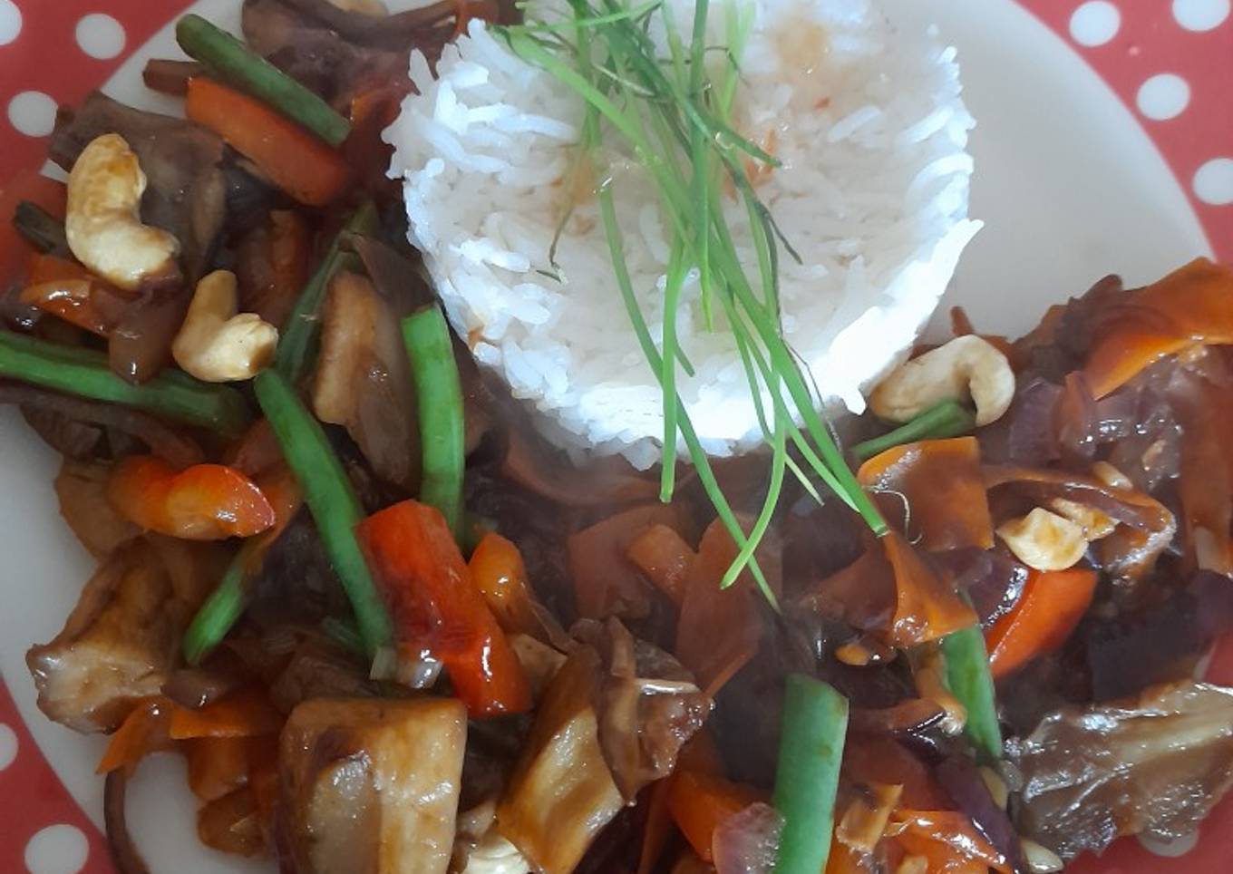 Veggie stirfry with oystermushrooms