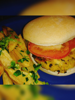 Una foto de 🖤💚Veggie Burger 💚🖤 Hamburguesas de garbanzos