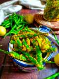 Instant Green Chilli Pickle / Gujarati Raita Marcha
