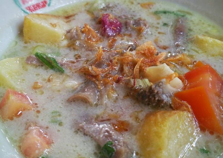 Bagaimana Menyiapkan Soto betawi susu santan Anti Gagal