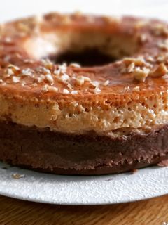 Una foto de Chocoflan sin gluten