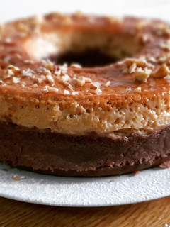 Una foto de Chocoflan sin gluten