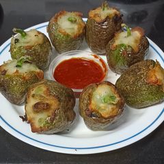 A picture of Stuffed capsicum.