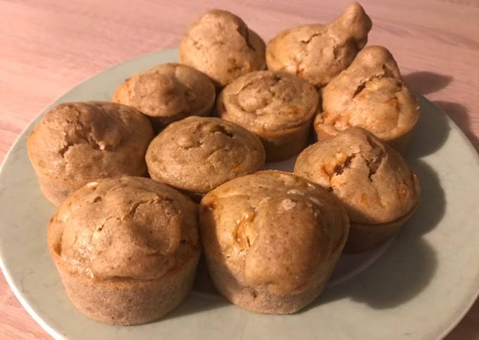 Muffin cannelle-banane (et cœur au caramel)