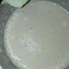 A picture of Brown rice with banana puree.