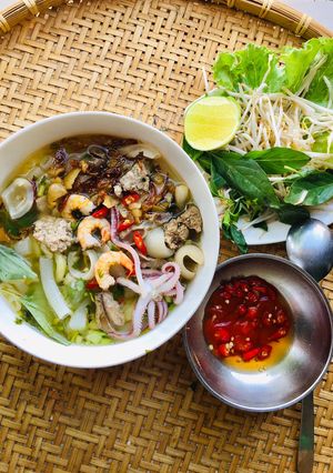 Hình của món Nui nấu thập Cẩm.