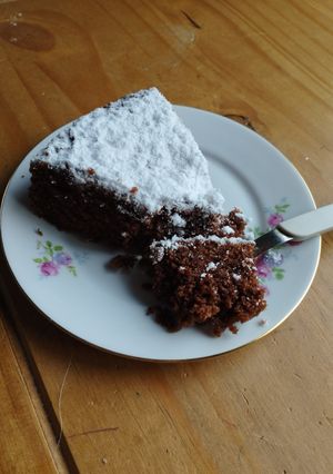 Una foto de Torta de chocolate al microondas con harina integral