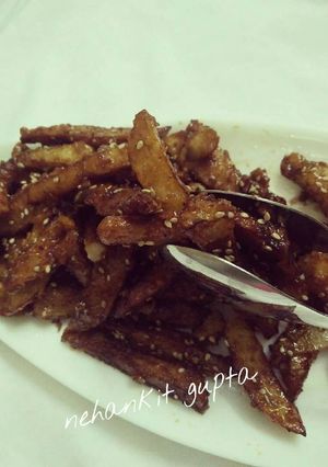 A picture of Honey chilli potato.