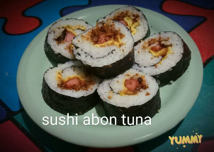 Bagaimana Membuat Sushi 🍣 abon tuna, Bisa Manjain Lidah
