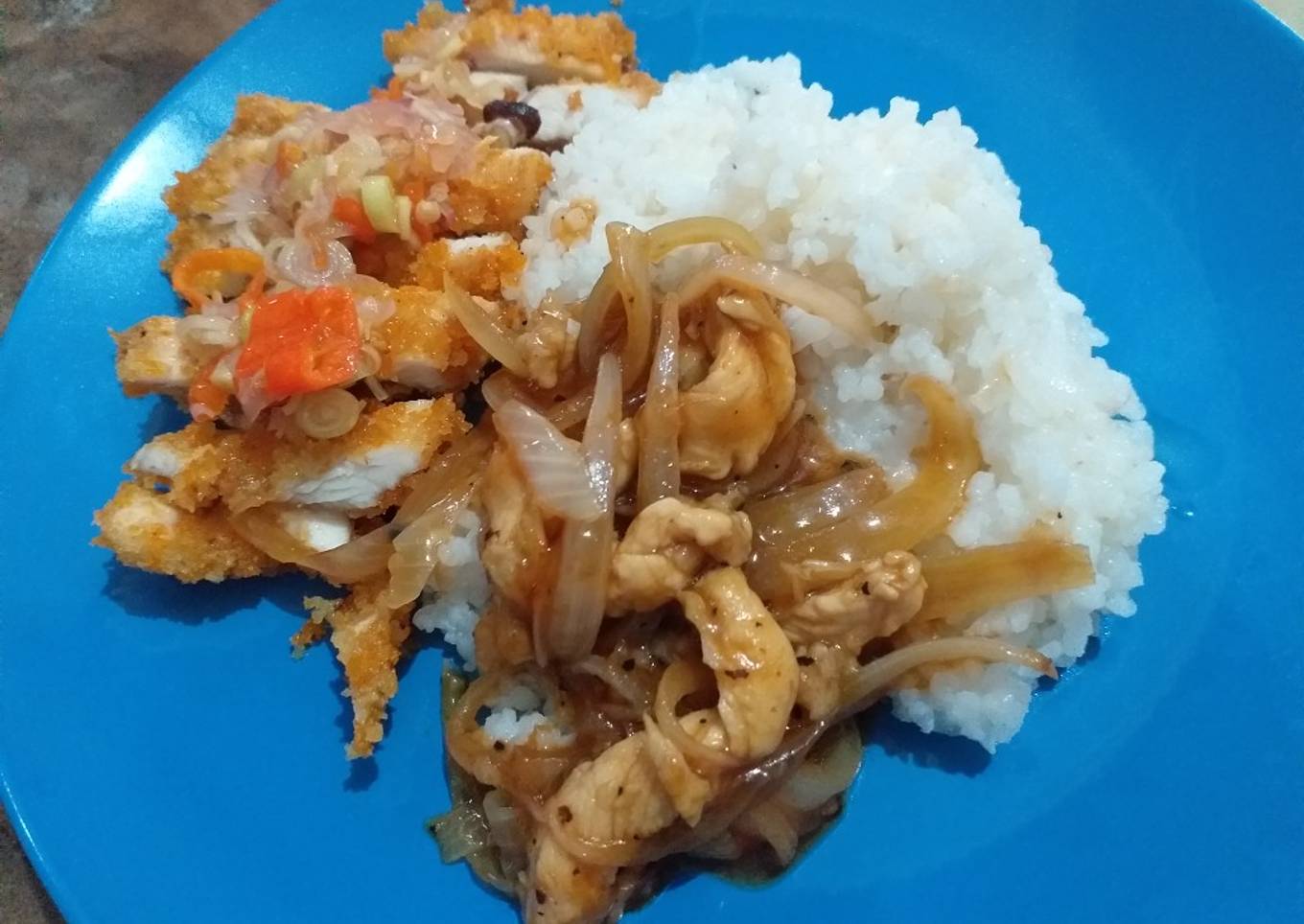 Ayam katsu sambel matah ft Ayam lada hitam: