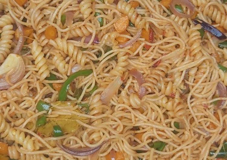 Simple Way to Prepare Homemade Spaghetti Macaroni Stir fry