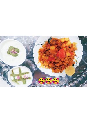 عکسی از دستور نخود فرنگی با تن ماهی 💙😻❤️