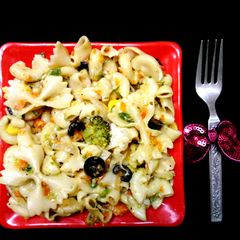 A picture of Creamy Vegetable Pasta Without Cheese And Cream.