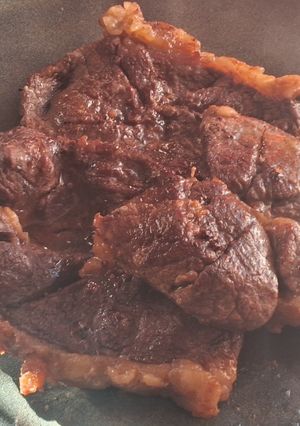 Una foto de Churrasco jugoso a la sartén