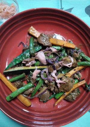 A picture of Red Curry Pork Stirfry.