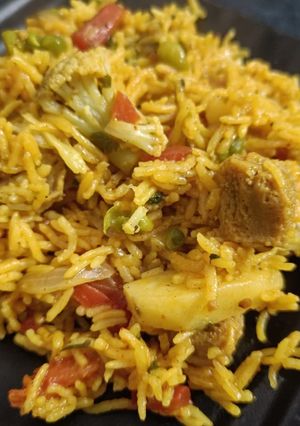A picture of Soya Bean Vegetable Pulao.