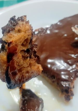 Una foto de Torrijas al horno de miel, naranja y chocolate