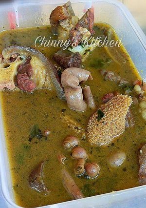 A picture of Assorted cow tail pepper soup.